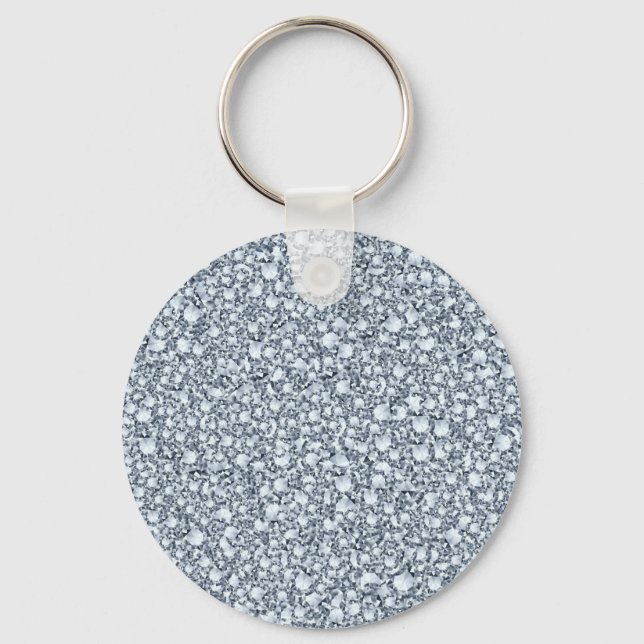 Encrusted Diamonds Look Glitter Pattern Key Ring (Front)
