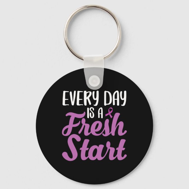 End Addiction Every Day Is A Fresh Start  Key Ring (Front)