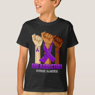 End Addiction Overdose Awareness Ribbon T-Shirt