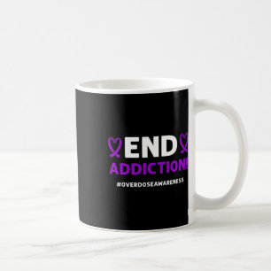 End Addiction! Purple Ribbon. Overdose Awareness Coffee Mug