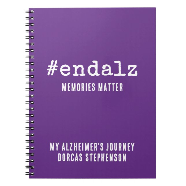 End Alz Personalised Alzheimers Awareness Diary Notebook (Front)