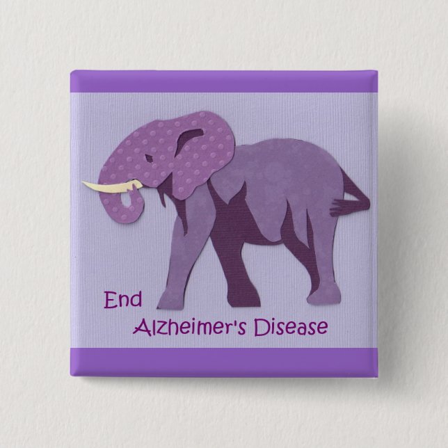 End Alzheimers 15 Cm Square Badge (Front)