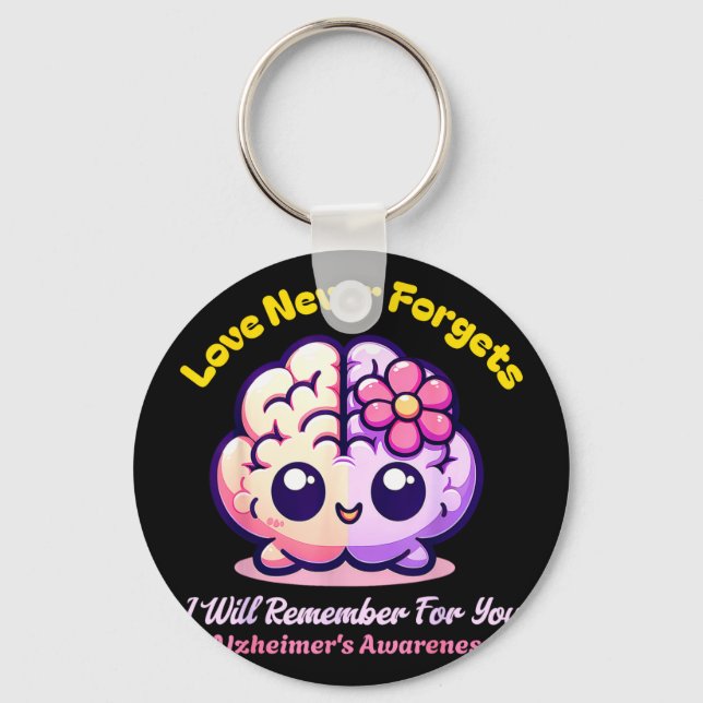 End Alzheimers Love Forgets Remember For Key Ring (Front)