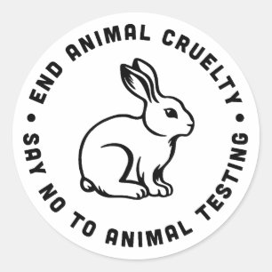 End animal cruelty against animal testing classic round sticker