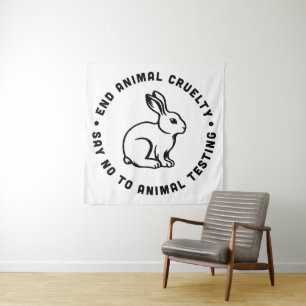 End animal cruelty say no to animal testing tapestry