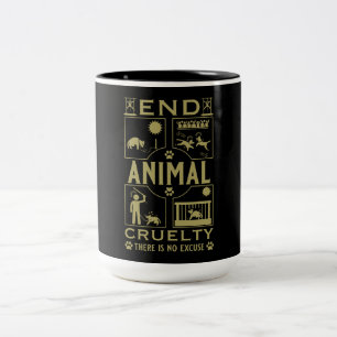 End Animal Cruelty Two-Tone Coffee Mug