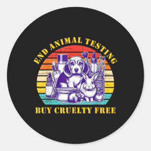 End Animal Testing Buy Cruelty Free Vegan Activism Classic Round Sticker