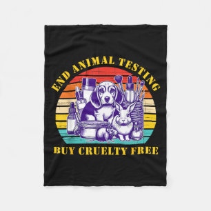 End Animal Testing Buy Cruelty Free Vegan Activism Fleece Blanket