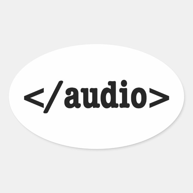 End Audio HTML5 Code Oval Sticker (Front)