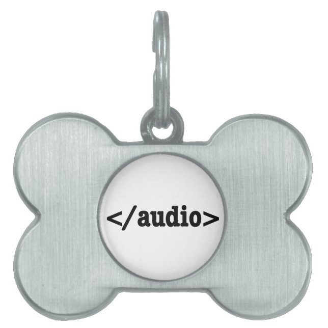 End Audio HTML5 Code Pet Name Tag (Front)
