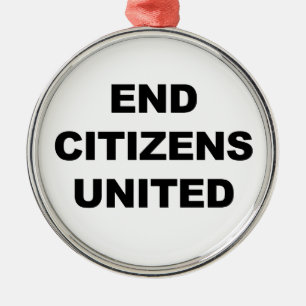 End Citizens United Metal Tree Decoration