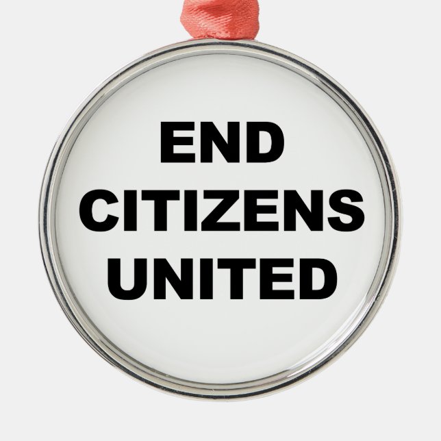 End Citizens United Metal Tree Decoration (Front)