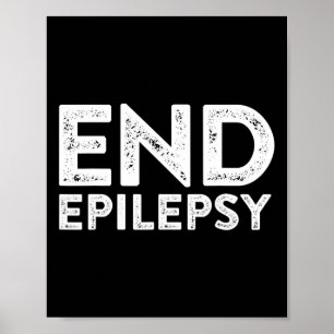 End Epilepsy Epilepsy Awareness Purple Ribbon Poster