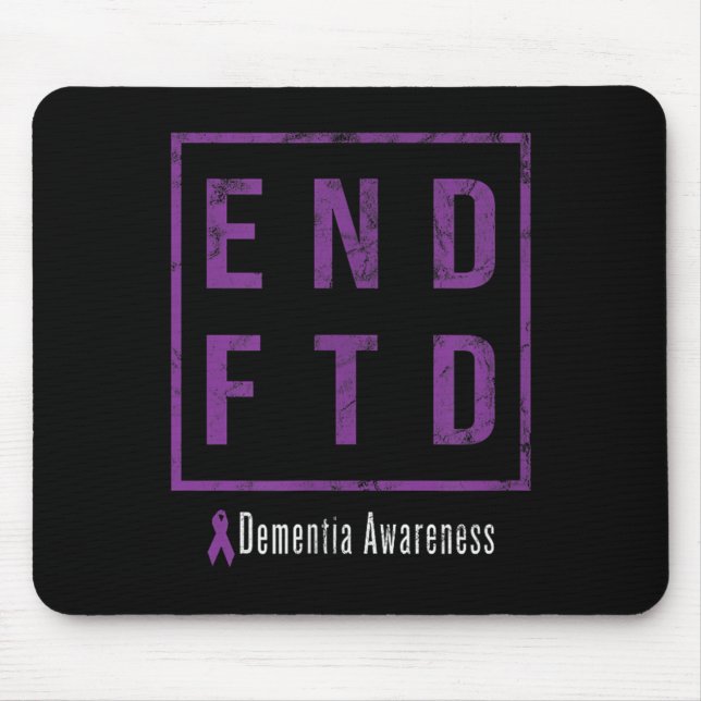 End Ftd, Distressed Frontotemporal Dementia Awaren Mouse Mat (Front)