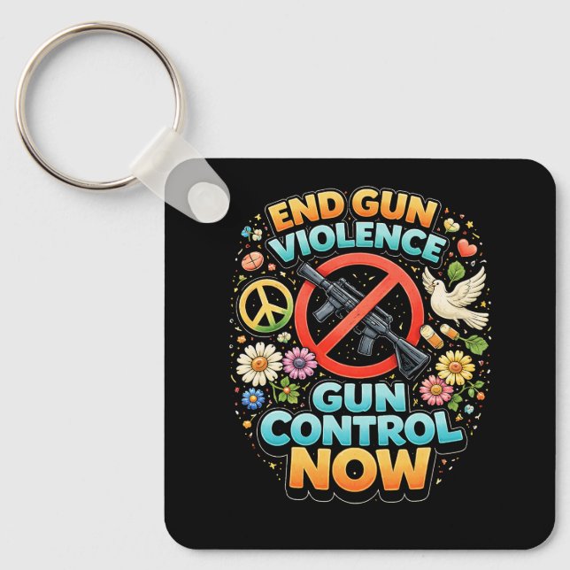 End Gun Violence Now Key Ring (Front)