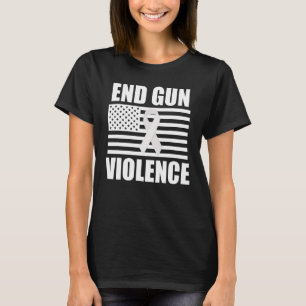 End Gun Violence Usa Flag Ribbon Anti Gun Awarenes T-Shirt
