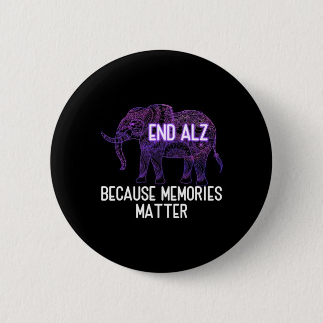 End Heimer Because Memories Problem Elephant Heime 6 Cm Round Badge (Front)