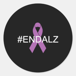 End Heimer #endheimer Heimerheimer Awareness Purpl Classic Round Sticker