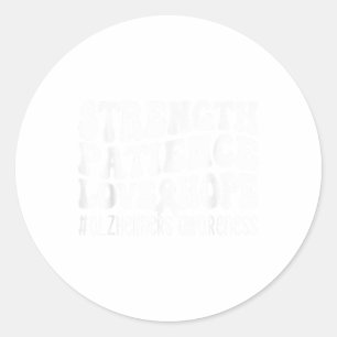 End Heimers Walk Strength Patience Love Hope Purpl Classic Round Sticker