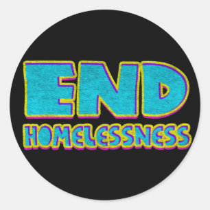 End homelessness classic round sticker