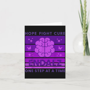 End hope fight brain alzheimer's awareness purple card