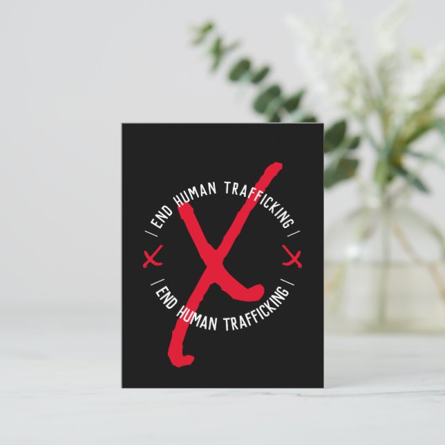 END HUMAN TRAFFICKING XXX in Black Postcard (Standing Front)