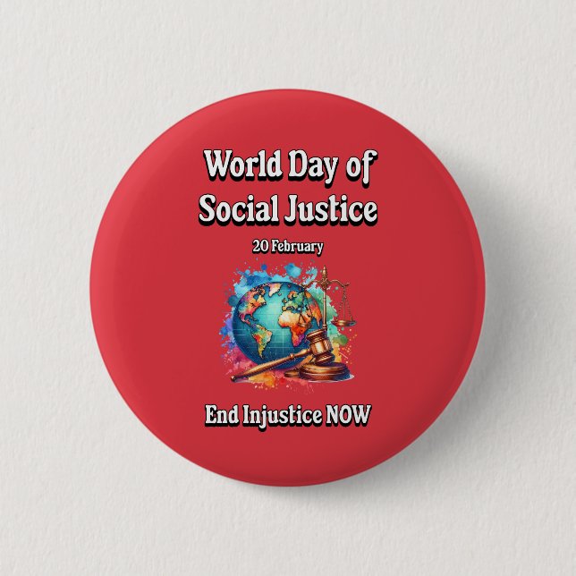 End Injustice Now. 6 Cm Round Badge (Front)