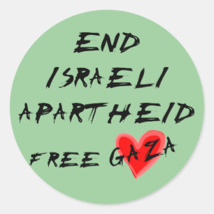 End Israeli Apartheid Free Gaza Classic Round Sticker
