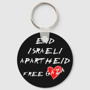 End Israeli Apartheid Free Gaza Key Ring