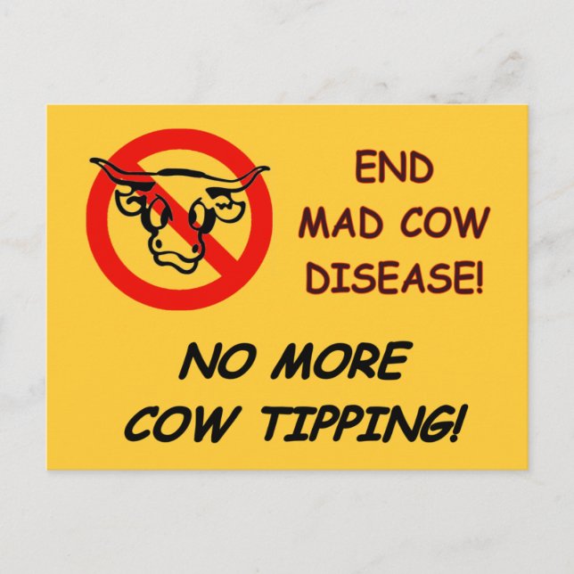 End Mad Cow Disease Postcard (Front)