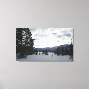 End of a Snowy Day in Yellowstone National Park Canvas Print