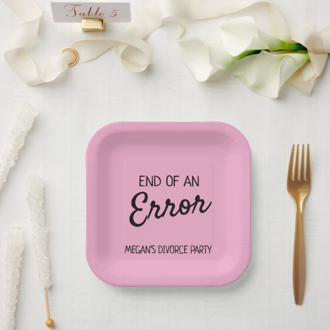 End of an Error  Paper Plate (Wedding)