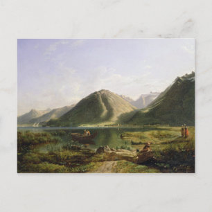 End of Lake Geneva, 1835 (oil on canvas) Postcard