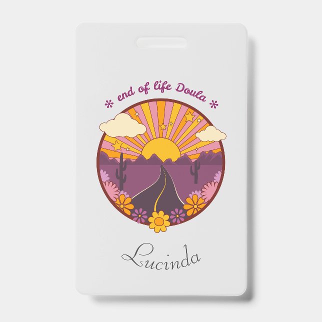 End of life Doula, hospice nurse ID Badge (Front)