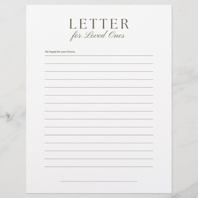 End-of-Life Letter to Loved Ones Custom Letterhead (Front)