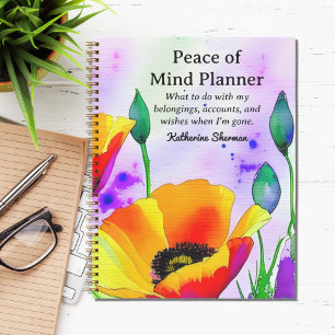 End of Life Peace of Mind Planner Estate Planning Notebook