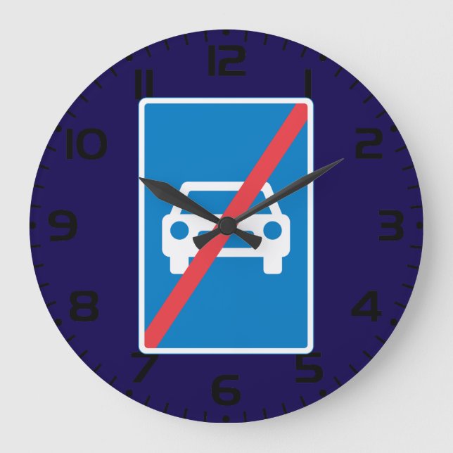 End of Motorway Traffic Sign Large Clock (Front)