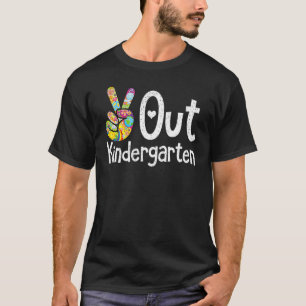 End Of School Floral Cute Peace Sign Hand Out Kind T-Shirt