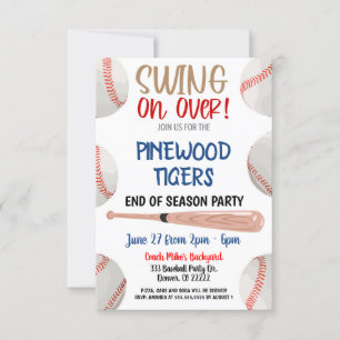 End of Season Baseball Party Invitation