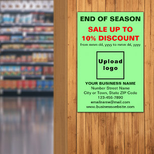 End of Season Sale Business Light Green Poster
