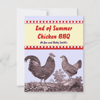End of Summer Chicken BBQ Invitation Card