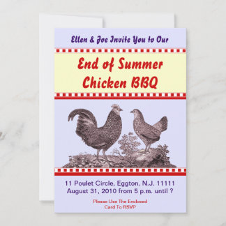 End of Summer Chicken BBQ Invitation Card