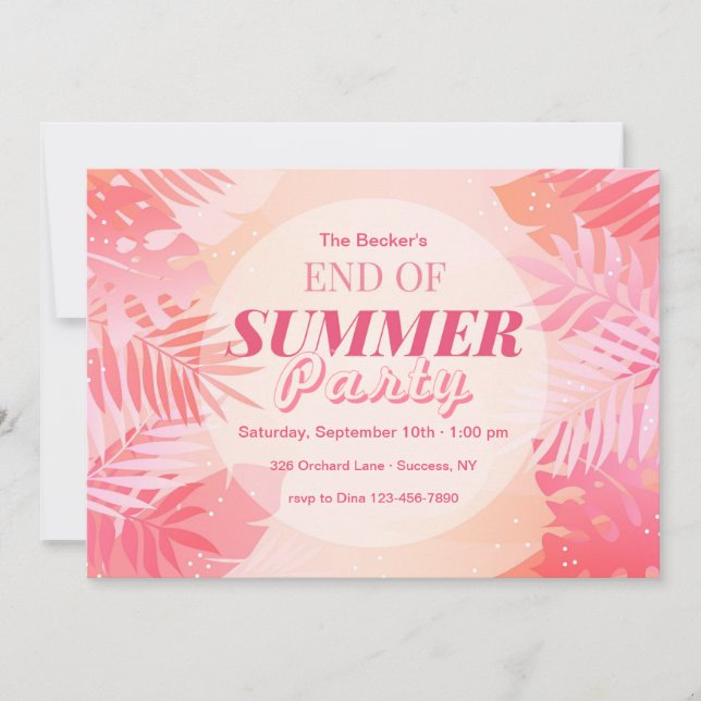 End of Summer Party Invitation (Front)
