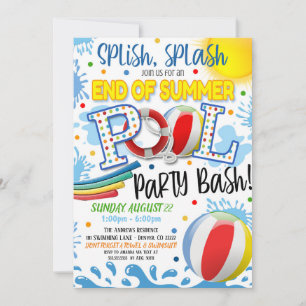 End of Summer Pool Party Invitation