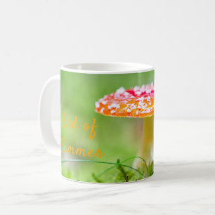 End of summer red and green mushroom fall photo coffee mug