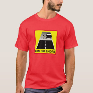 End Of Tarred Road, Traffic Sign, Iceland T-Shirt