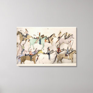 End of the battle (ink on paper) canvas print
