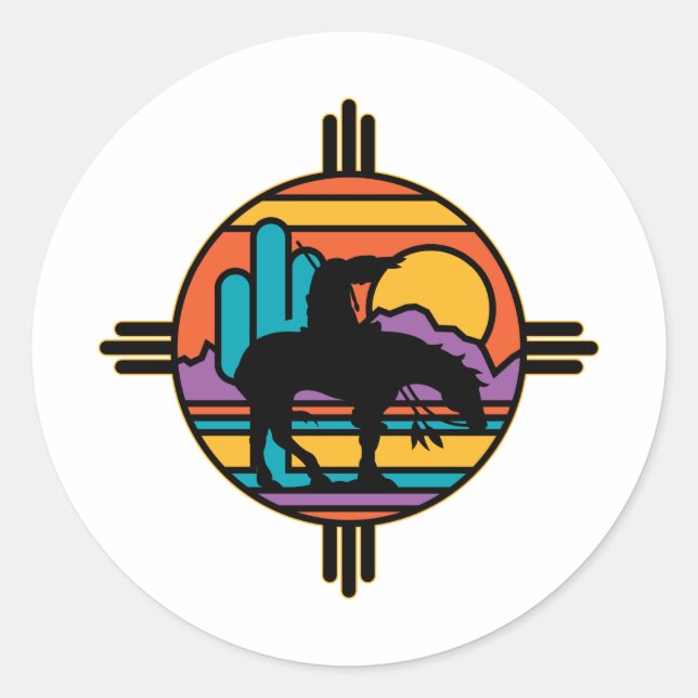 End of the Trail Native American Indian Classic Round Sticker (Front)