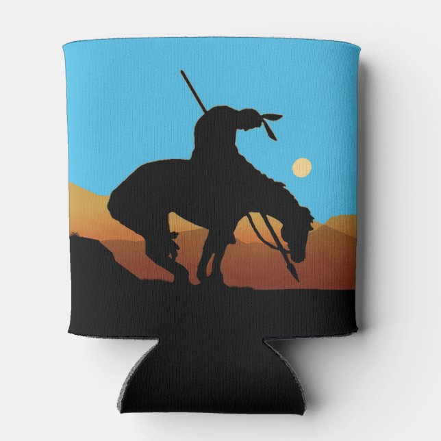 End of the Trail Silhouette Can Cooler (Back)