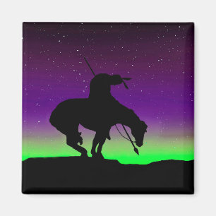 End of the Trail Silhouette Square Magnet